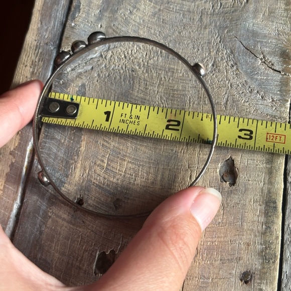 Artisan Sterling Silver Station Bangle - Picture 7 of 7